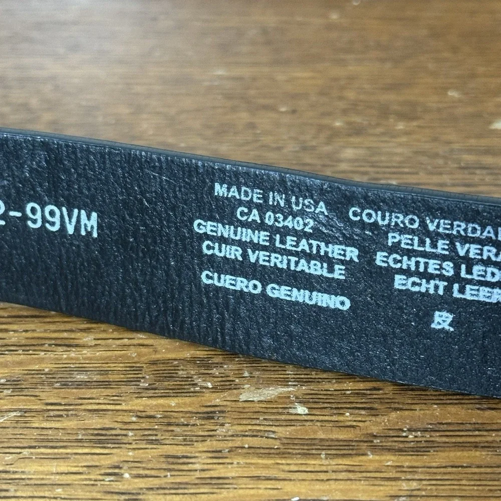 Harley Davidson Belt 38 Black Genuine Leather USA 99542-99VM Motorcycle Biker